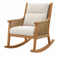 Schaukelstuhl 70 x 95 x 105 cm aus Holz Beige mit Seilbespannung