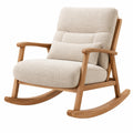 Schaukelstuhl 100 x 70 x 95 cm Holz Beige gepolstert mit Armlehnen