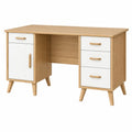 Schreibtisch 120 x 60 x 75 cm Holzwerkstoff Naturweiß mit Schubladen im skandinavischen Stil