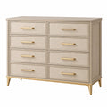 Kommode 150 x 45 x 90 cm Beige Holzwerkstoff mit 8 Schubladen im klassischen Stil