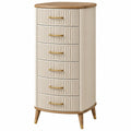 Schubladenkommode 60 x 40 x 120 cm aus Holzwerkstoff in Cremebraun mit 6 Schubladen