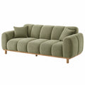 3-Sitzer Sofa 220 cm Stoff Grün mit Holzgestell im modernen Stil