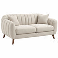2-Sitzer Sofa 160 cm mit Stoffbezug Beige - gepolstert im Retro-Stil