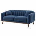 2-Sitzer-Sofa 170 x 85 x 80 cm Textil Dunkelblau mit gerippter Rückenlehne