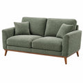 2-Sitzer Sofa 165 x 85 x 85 cm grüner Textilbezug Holzfüße moderner Wohnstil