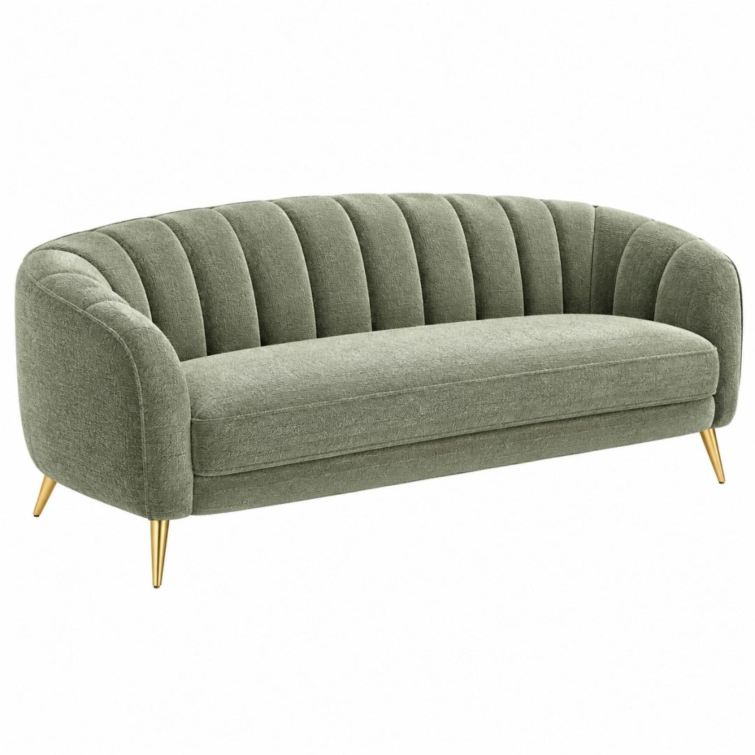 2-Sitzer Sofa 180 x 80 x 78 cm Grün Textilbezug Wohnzimmer Retro Stil