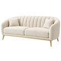 2-Sitzer-Sofa 180 x 85 x 80 cm Beige Bouclé-Stoff Metallbeine Modern