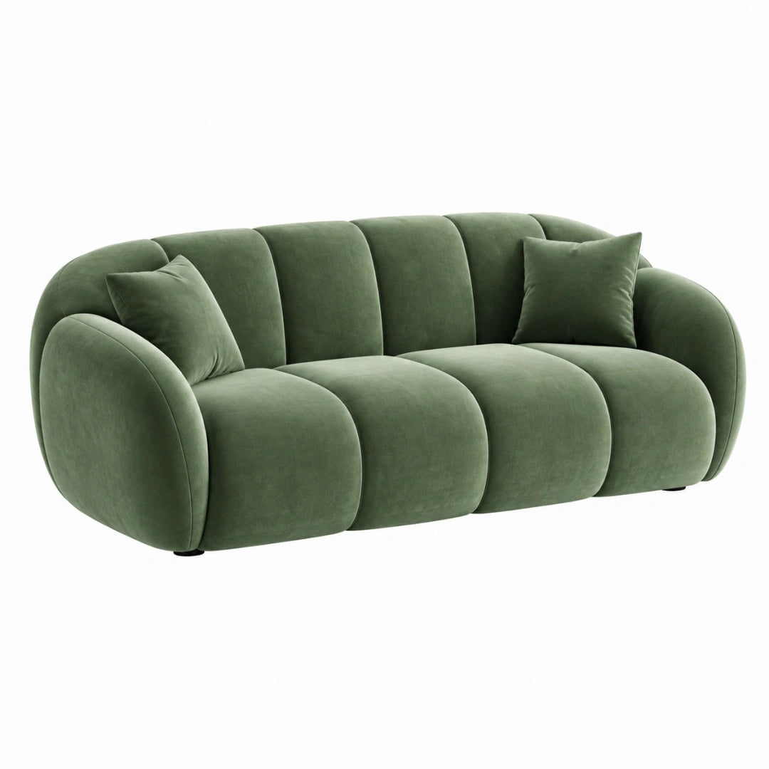 Sofa 180 x 90 x 75 cm Samt Grün für Wohnzimmer Modern