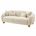 2-Sitzer Sofa 180 cm aus Boucléstoff Beige mit Holzfüßen Modern